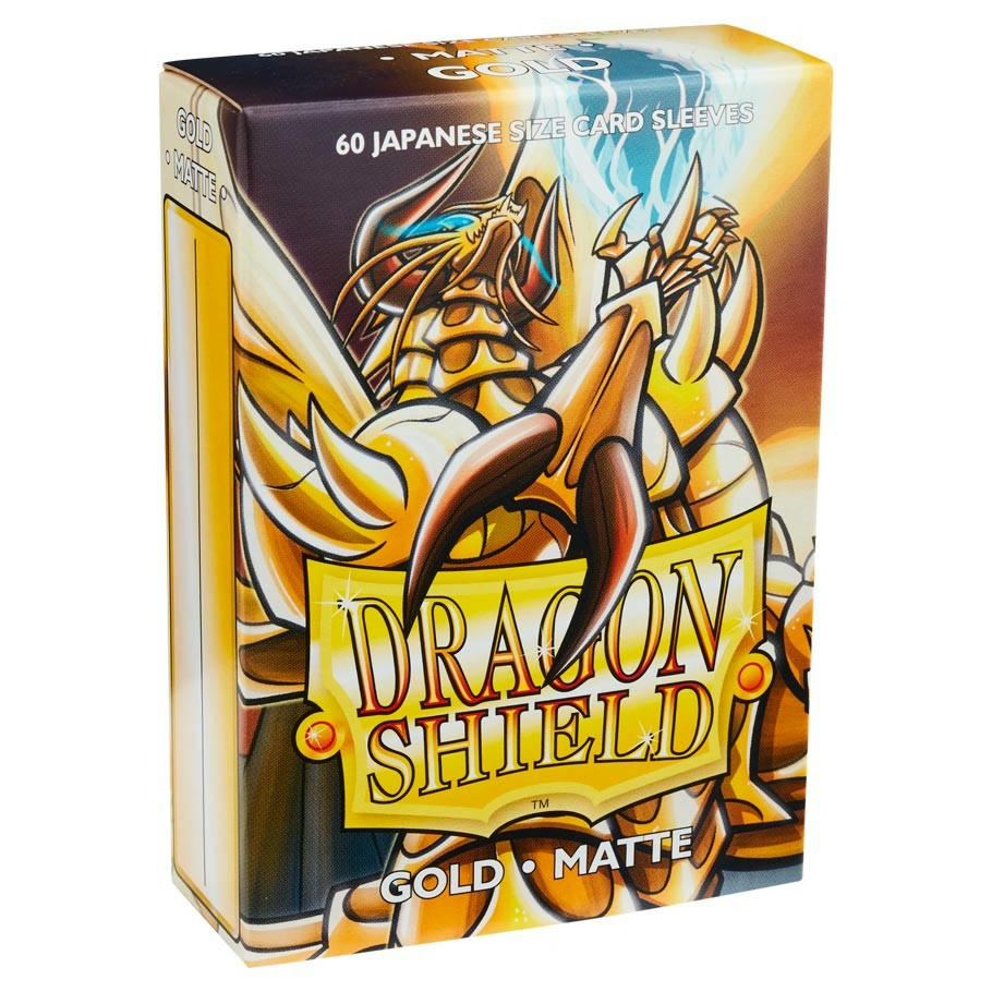 Image of Dragon Shields Matte Gold Japanese/Small Standard Protector Card Sleeves 