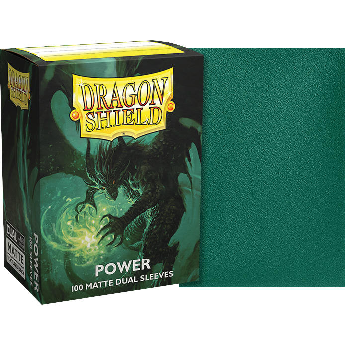 Image of Dragon Shields: (100) Matte Dual - Metallic Green / Power (DISPLAY 10)