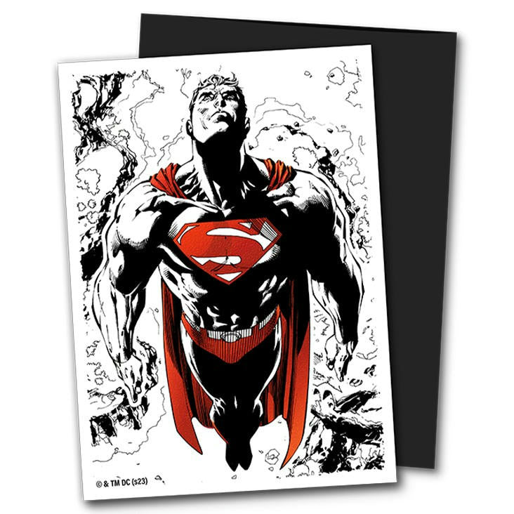 Image of Dragon Shields Dual Matte Red/White Superman Standard Card Sleeves 100pcs