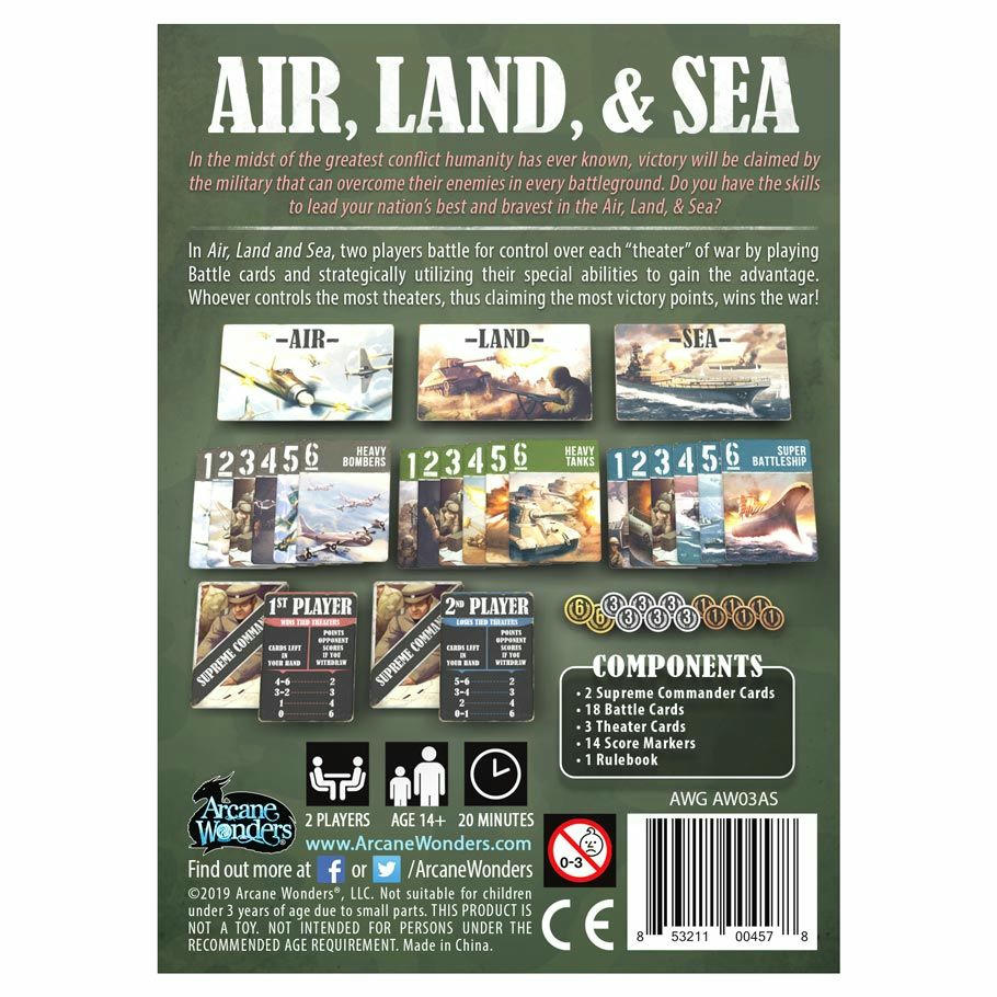 Image of Air, Land & Sea Board Game by Arcane Wonders