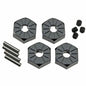 Image of Axial Narrow Black Aluminum Hex Hub 12mm Black (4) AXIAX30427