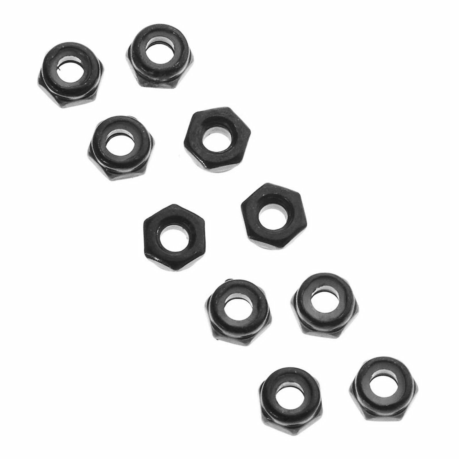 Image of Axial Racing M3 3mm Nylon Insert Thin Locking Hex Nuts AXIAXA1052 (10pcs,Black)