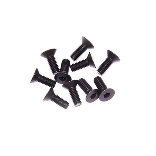 Hex Flat Head M3X8mm Black (10)
