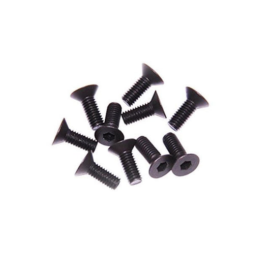 Hex Flat Head M3X8mm Black (10)