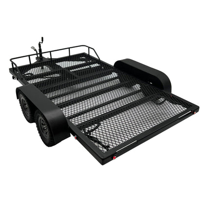 Image of 1/10 Scale Full Metal Car Hauler Trailer with LED Lights