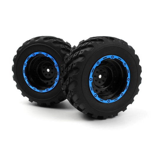 Image of Smyter MT Wheels/Tires Assembled (Black/Blue)