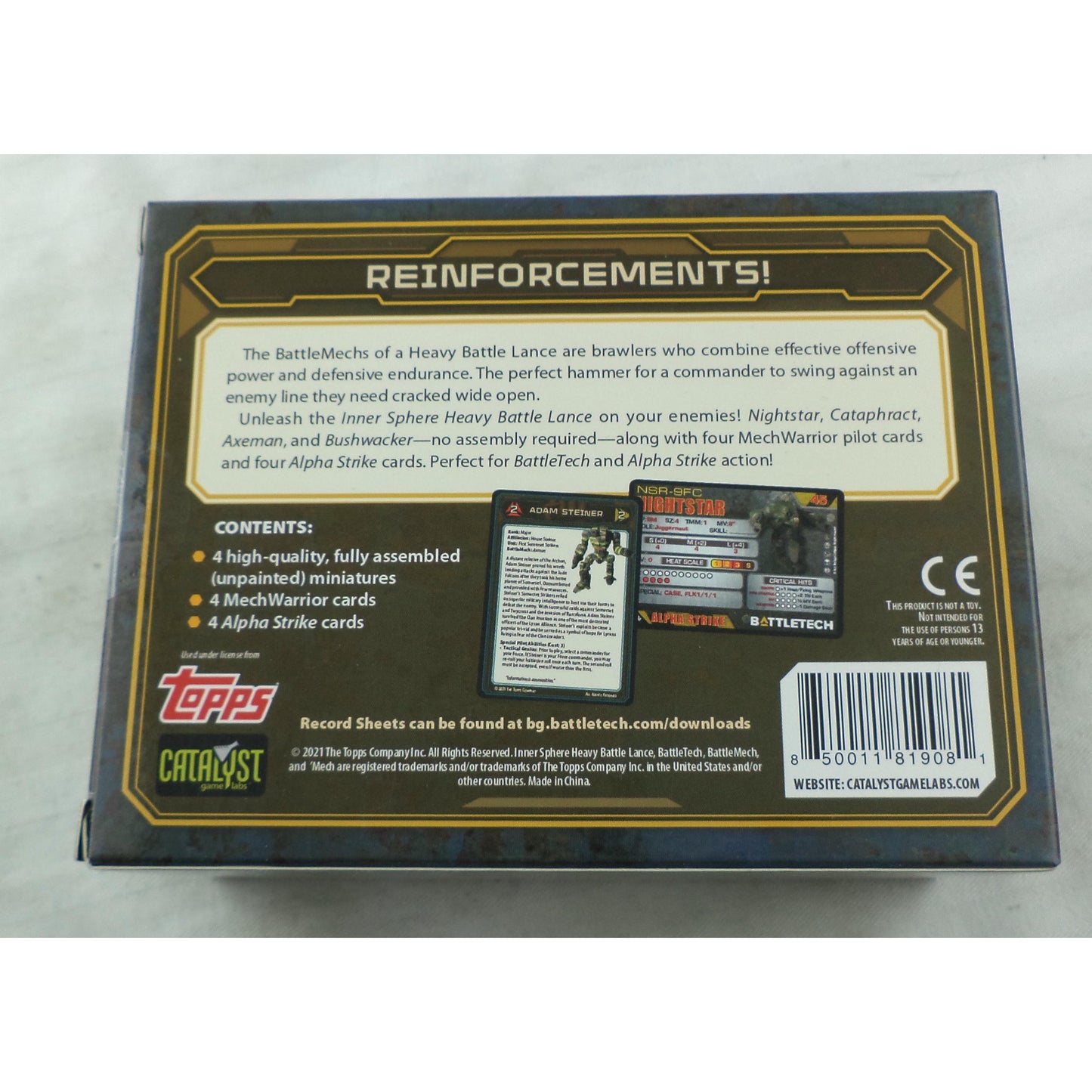 Image of BattleTech: Inner Sphere Heavy Battle Lance Unpainted Miniatures Set 4pcs 35733