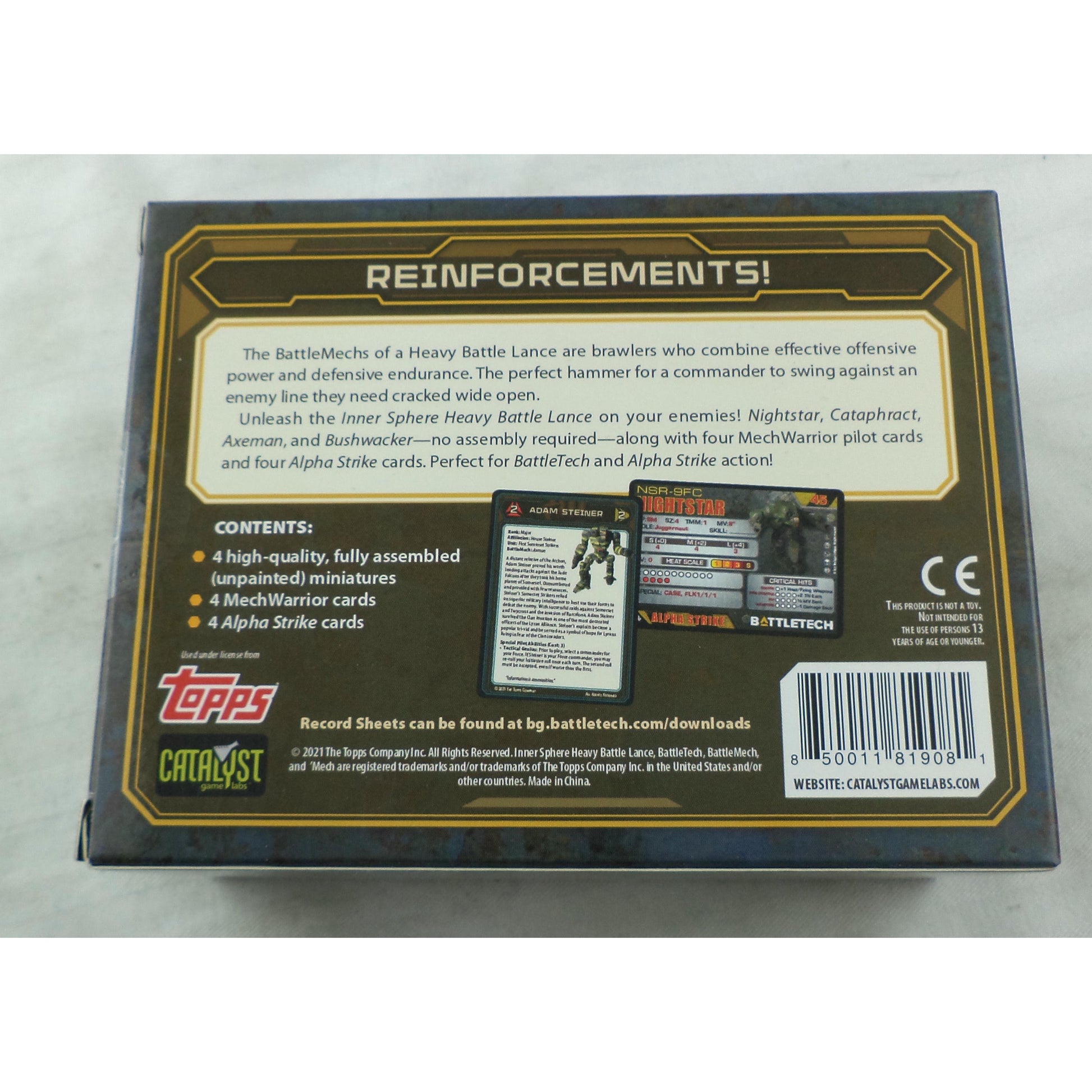 Image of BattleTech: Inner Sphere Heavy Battle Lance Unpainted Miniatures Set 4pcs 35733