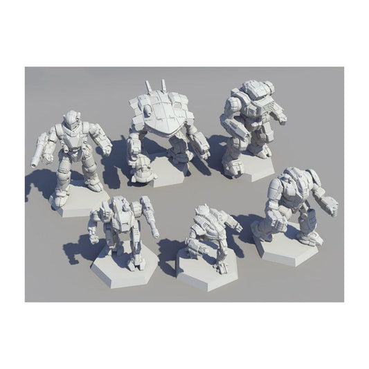 BattleTech: Comstar Command Level II Unpainted Mech Miniatures Set 6pcs 35737