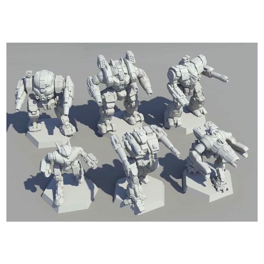 Image of BattleTech: Comstar Battle Level II Unpainted Mech Miniatures Set 6pcs 35738