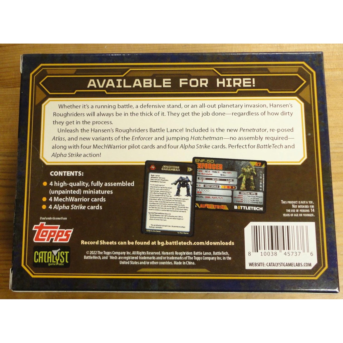 Image of BattleTech: Hansen's Rough Riders Battle Lance Pack Unpainted Miniatures (5pcs) 