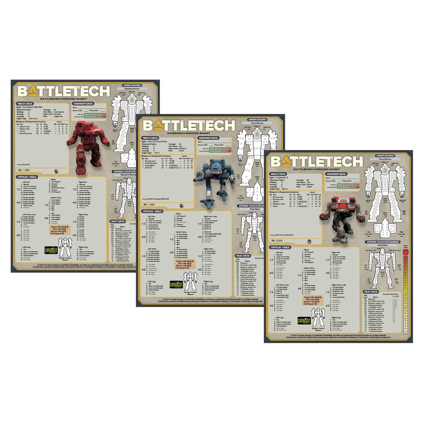 Image of BattleTech: Premium Record Sheets - Mercenaries