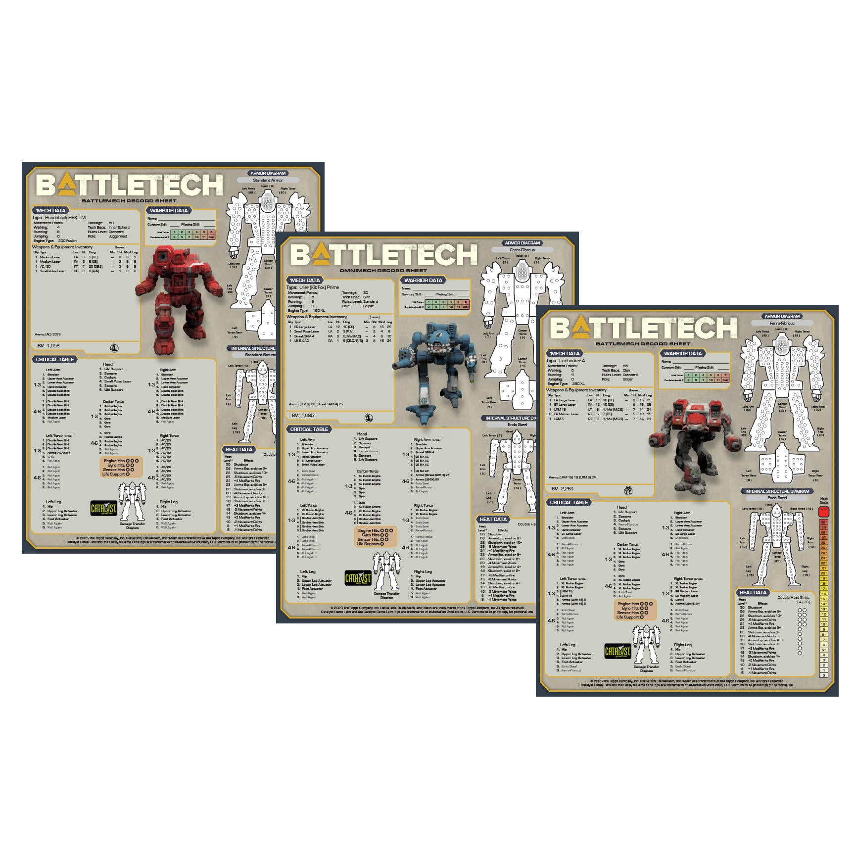 Image of BattleTech: Premium Record Sheets - Mercenaries