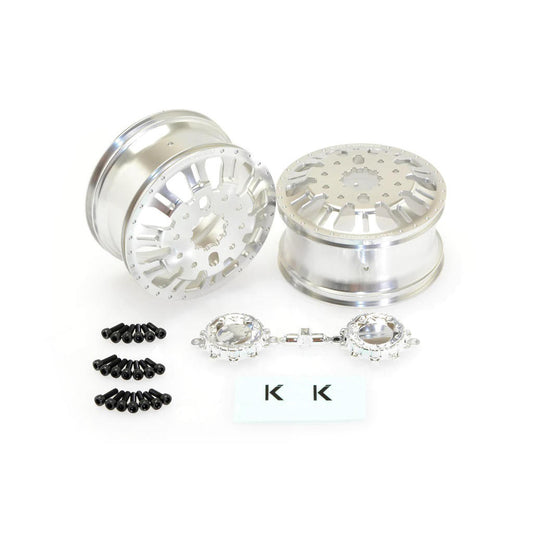 Image of KG1 KD004 Duel Front Dually Wheel (Silver Anodized, 2pcs,