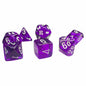 Image of Chessex Mini Translucent Purple/White Polyhedral Dice Set (D20/12/10/%/8/6x2/4)