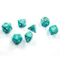Image of Chessex Mini Marble Oxi-Copper/White Polyhedral Dice Set D20/12/10/%/8/6x2/4