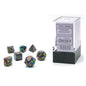 Image of Chessex Mini Festive Mosiac/Yellow Polyhedral Dice Set D20/12/10/%/8/6x2/4