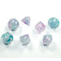 Image of Chessex Mini Nebula Wisteria/White Polyhedral Dice Set D20/12/10/%/8/6x2/4