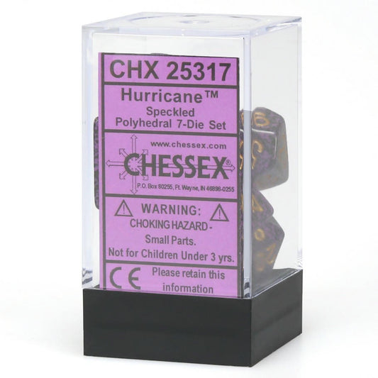 Image of Chessex Hurricane Speckled RPG 7-Dice Set D20/12/10/%/8/6/4 CHX25317