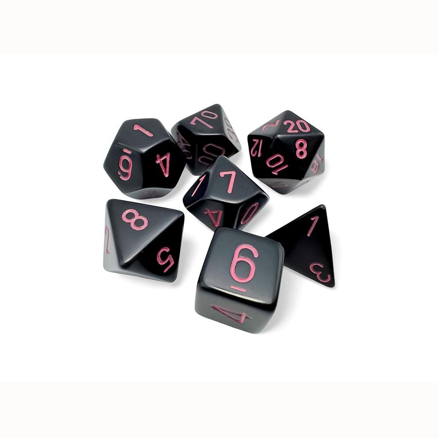 Opaque: Polyhedral Black/pink 7-Die Set