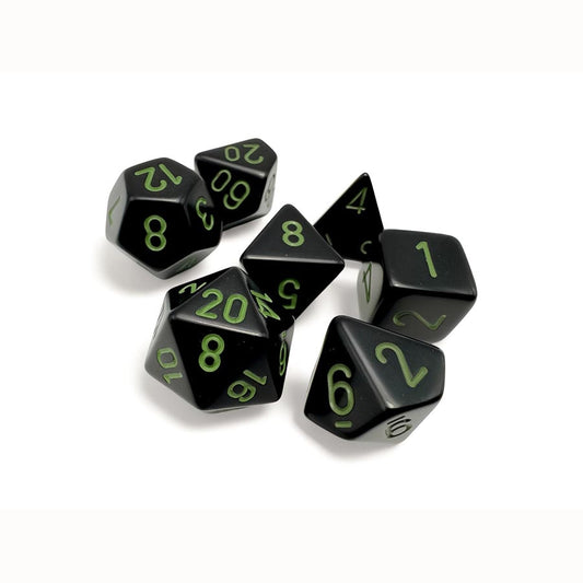 Opaque: Polyhedral Black/green 7-Die Set