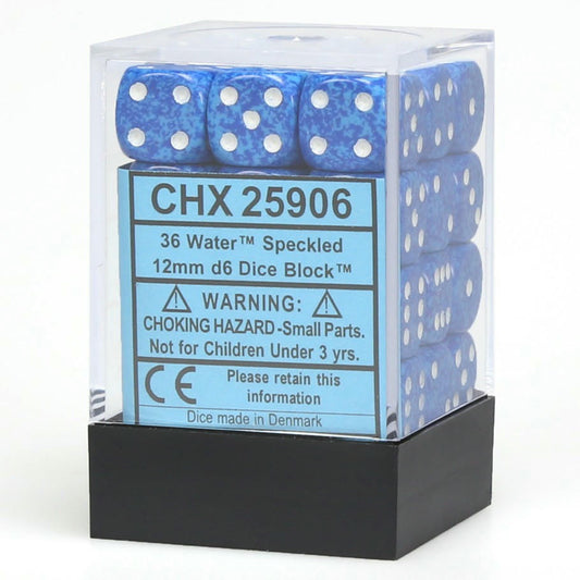 Image of Chessex Speckled Water Elemental Blue d6 (36) Dice Set CHX25906