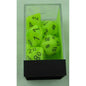 Image of Chessex Vortex Bright Green Dice w/Black Markings 7-Dice Set (D20/12/10/%/8/6/4)