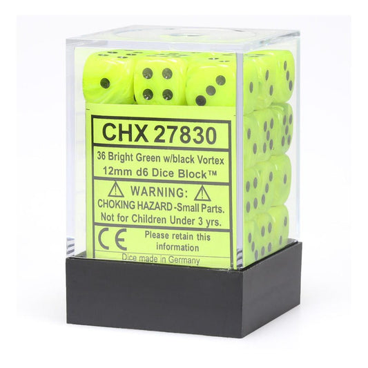 Vortex: 12mm D6 Bright Green/Black (36)