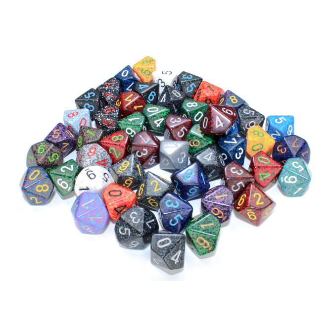 Dice Bag 50 Asstd Speckled d10