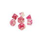 Image of Lab Dice Gemini Clear-Pink/White Polyhedral Dice Set (D20/12/10/%/8/6x2/4)