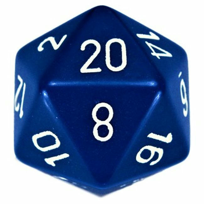 Image of Chessex Opaque Blue 34mm d20 20-Sided Die CHXXQ2006