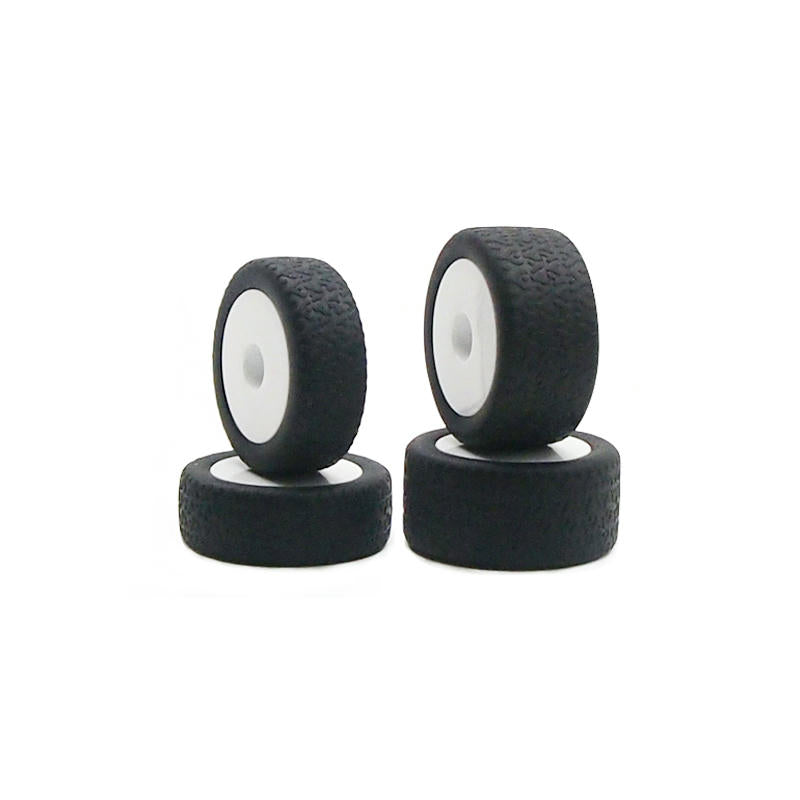 Image of Carisma GT24B 1/24th Scale Mounted Tires w/ White Wheels (4pcs) CIS15636
