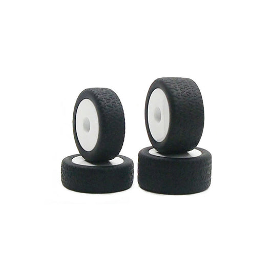 Image of Carisma GT24B 1/24th Scale Mounted Tires w/ White Wheels (4pcs) CIS15636