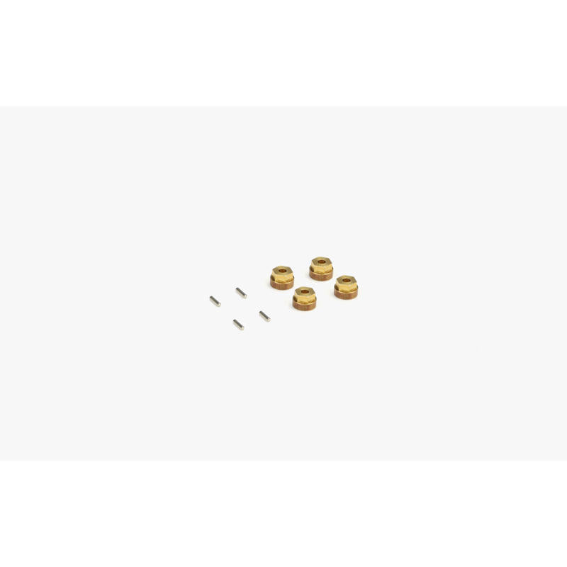 Image of Brass Weight Wheels Hex Set (4pcs) for MSA-1E Trucks