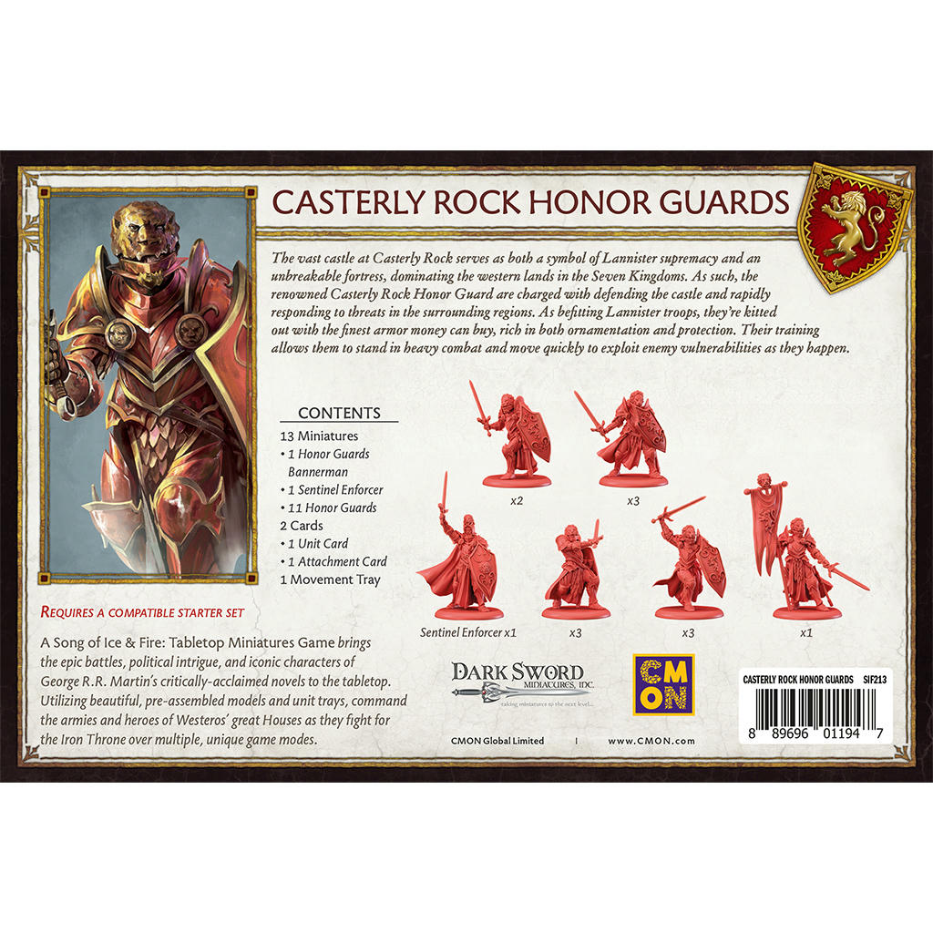 Image of A Song of Fire & Ice Miniatures Game Casterly Rock Honor Guards Expansion SIF213