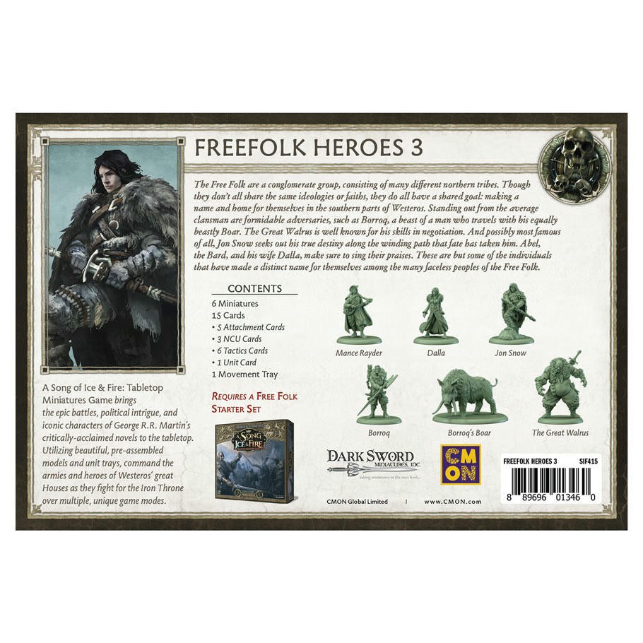 Image of A Song of Fire & Ice Miniatures Game: Free Folk Heroes 3 Expansion Set SIF415