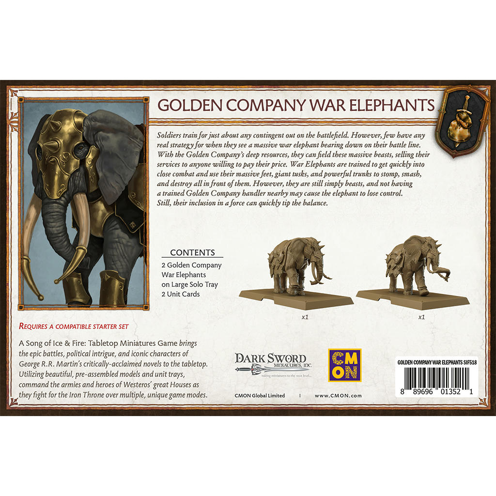 Image of A Song of Fire & Ice Miniatures Game Golden Company War Elephants Expansion