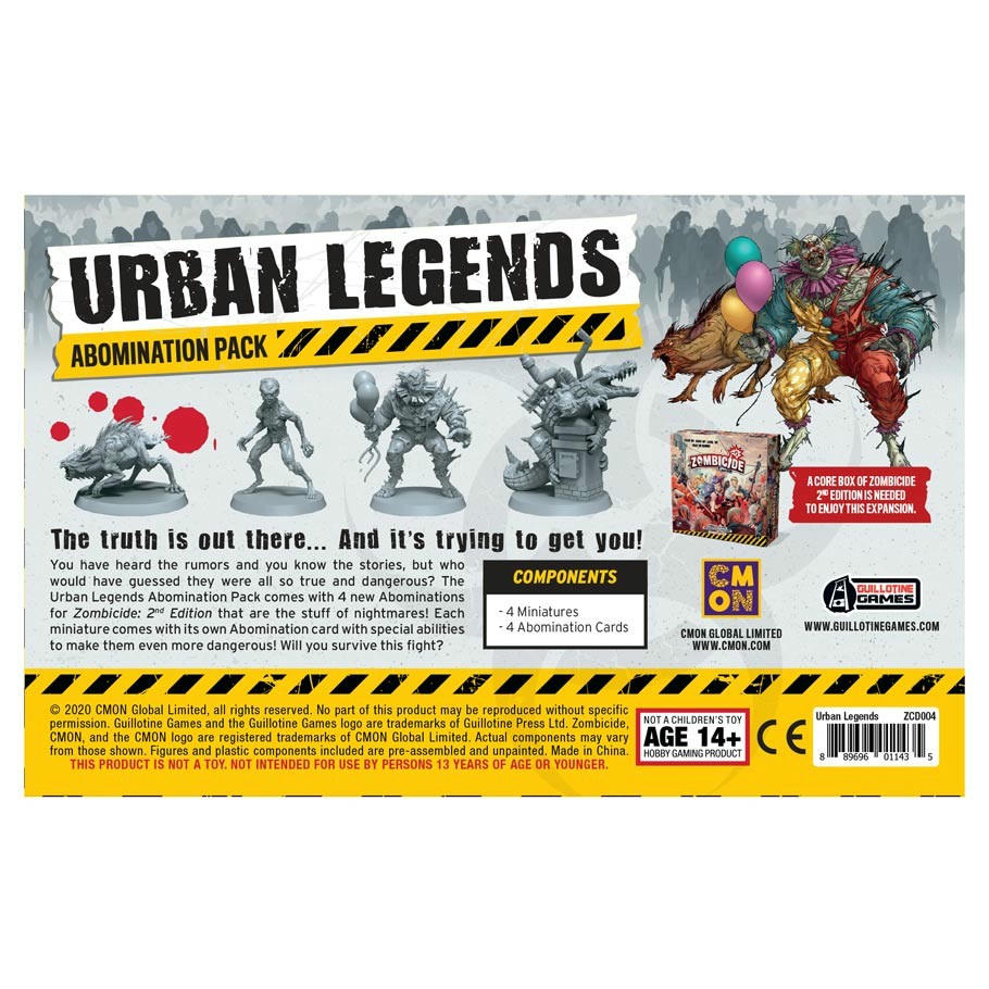 Image of Zombicide 2nd Ed Urban Legends Abomination Expansion Set CMON ZCD004 Zombiecide