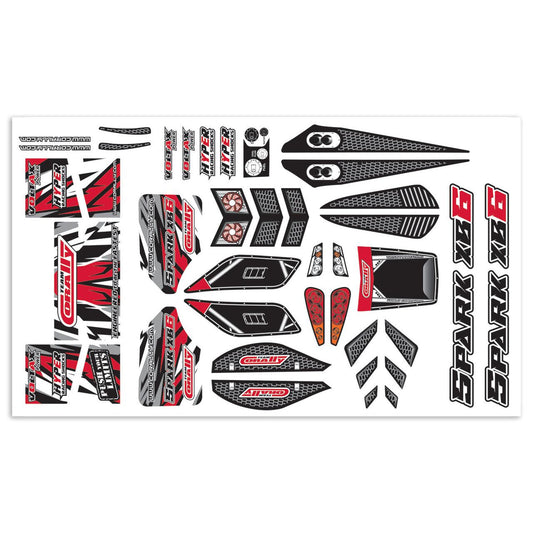 Image of Body Decal Sheet, Spark XB6, Red, 1pc