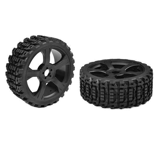 Image of Off-Road 1/8 Buggy Tires Xprit Glued on Black Rims