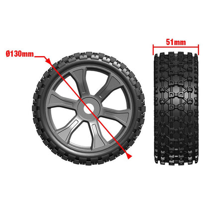Image of Asuga XLR Off-Road Tires Low Profile Glued on Black Rim