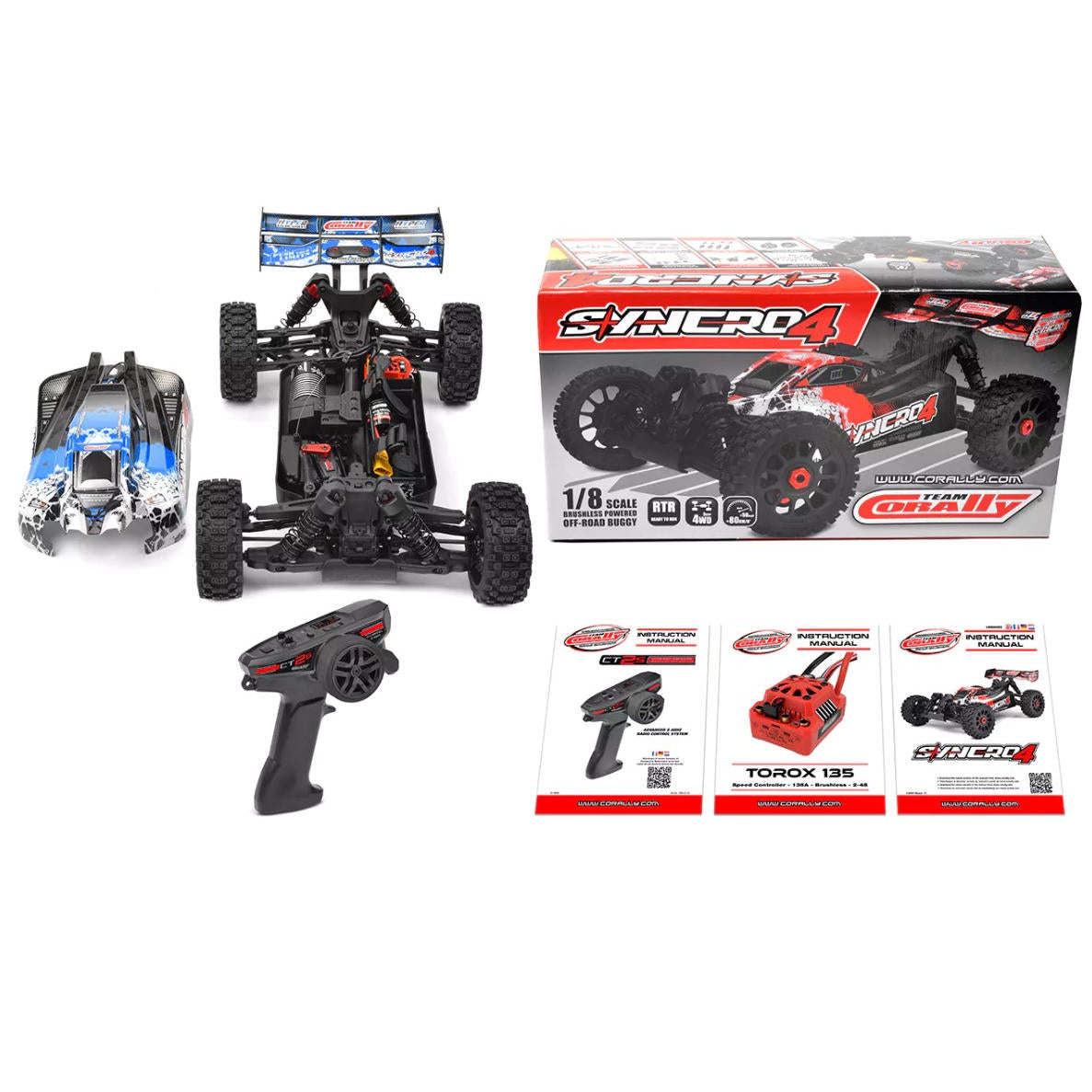 Image of Syncro-4 1/8 4S Brushless Off Road Buggy, RTR, Blue