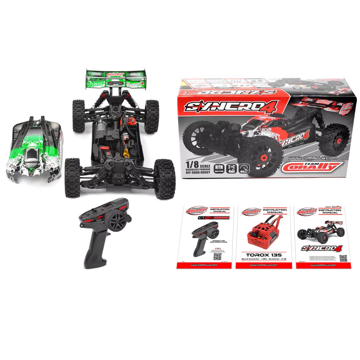 Image of Syncro-4 1/8 4S Brushless Off Road Buggy, RTR, Green
