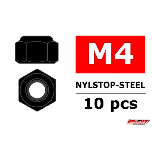 Image of Steel Nylstop Nut M4 - Black Coated - 10pcs
