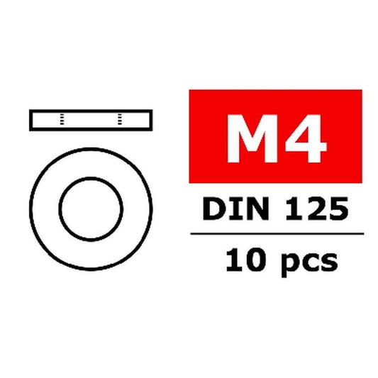 Image of Washer M4 - Galvanized Steel - 10 pcs