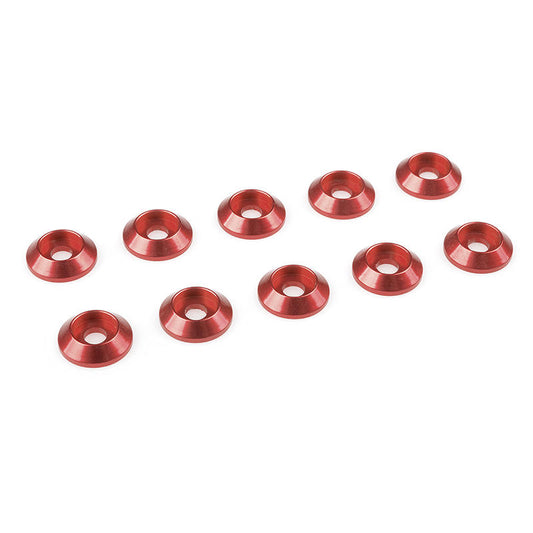 Image of Red Aluminum Washer for M3 Flat Head Screws, OD=8mm