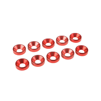 Image of Red Aluminum Washer for M4 Flat Head Screws, OD=10mm, 10