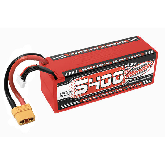 Image of 5400mAh 14.8v 4S 50C Hardcase Sport Racing LiPo Battery with