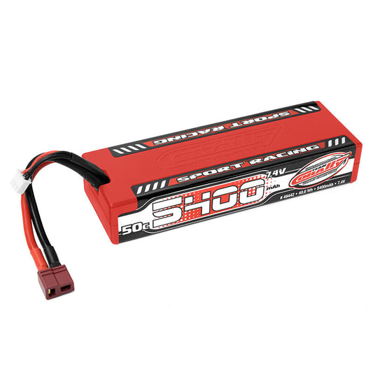 Image of 5400mAh 7.4v 2S 50C Hardcase Sport Racing LiPo Battery with
