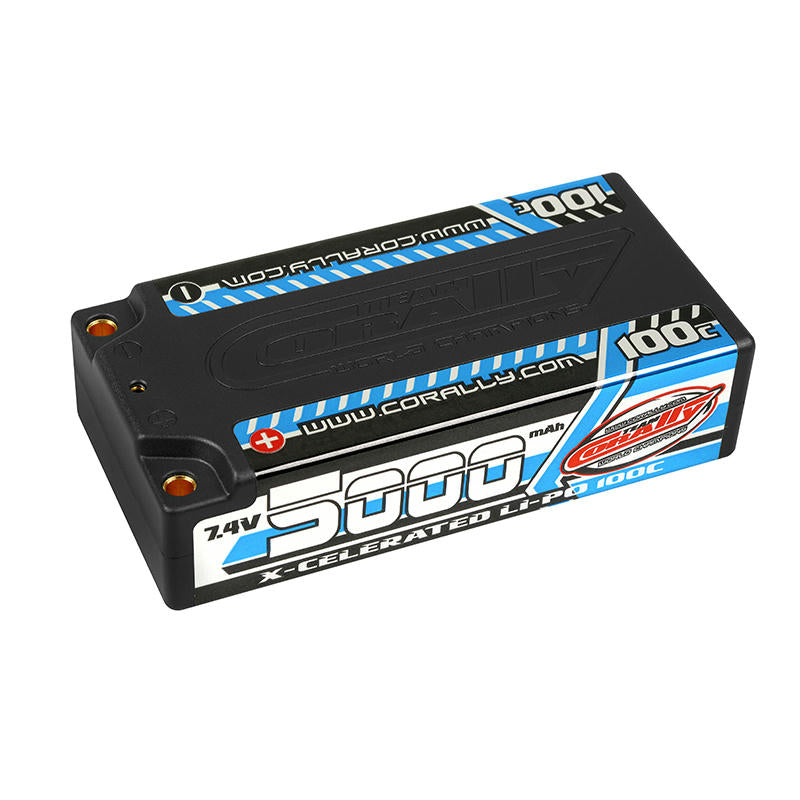 Image of CoRally 5000mAh 100C Shorty2S 7.4V Lipo Battery Pack w/T-Plug Leads COR49705